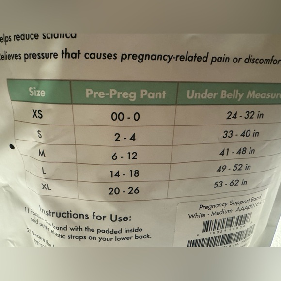 New Motif Medical Pregnancy Support Band, Medium, White - Picture 4 of 7